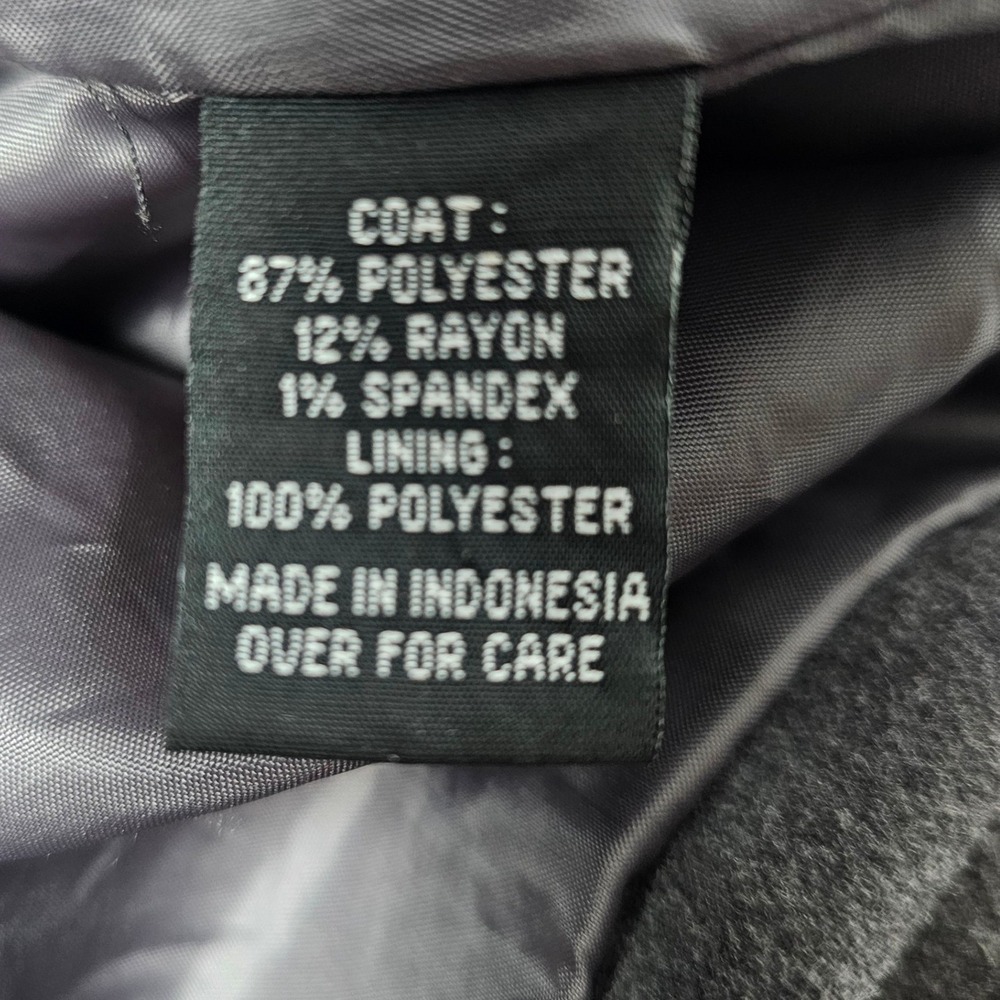 IN San Francisco Women Charcoal Gray Button Front Belted Coat Size S - Picture 7 of 13